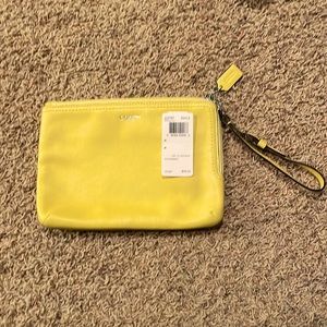 Large Corner zip leather wristlet